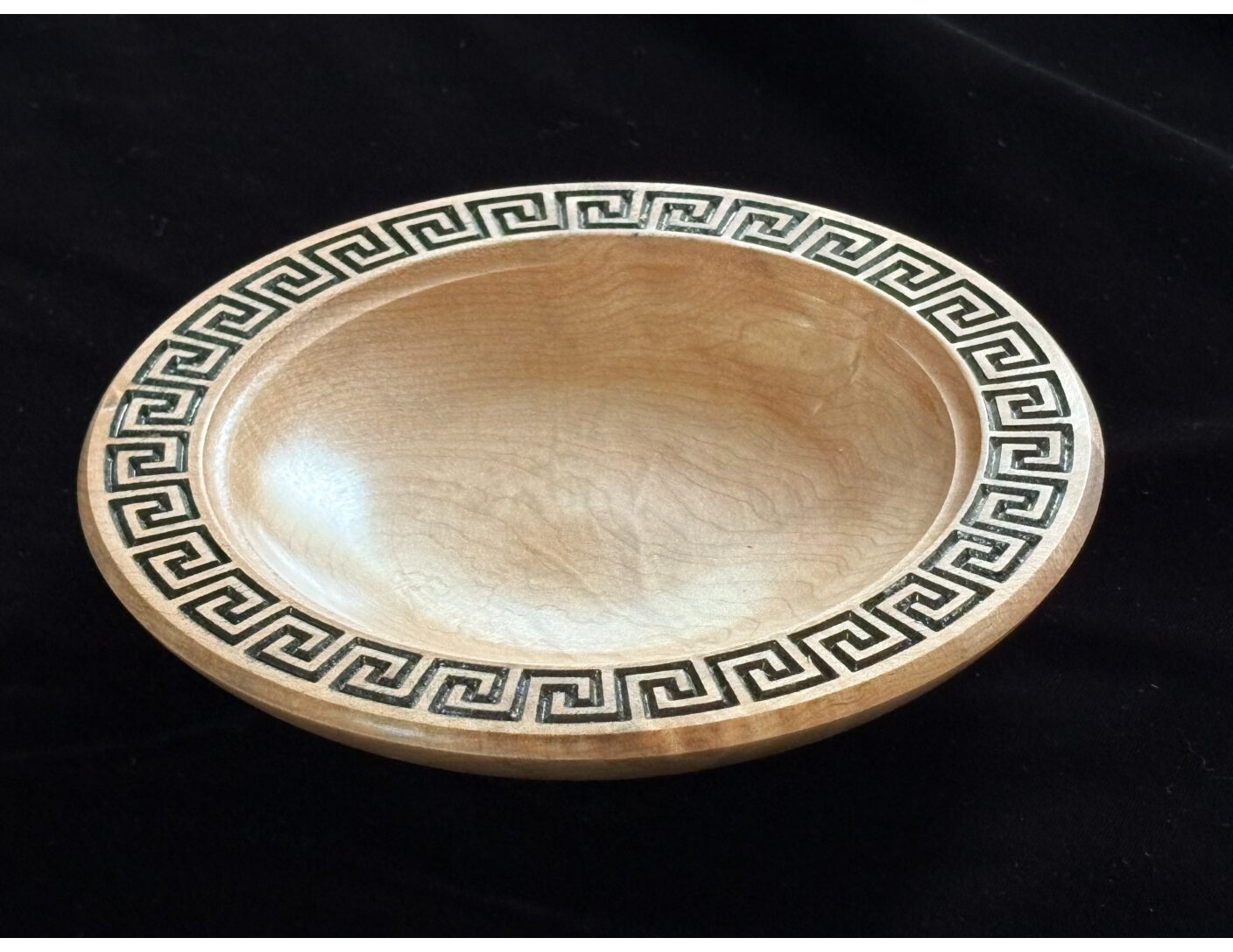 Maple bowl with Greek border design